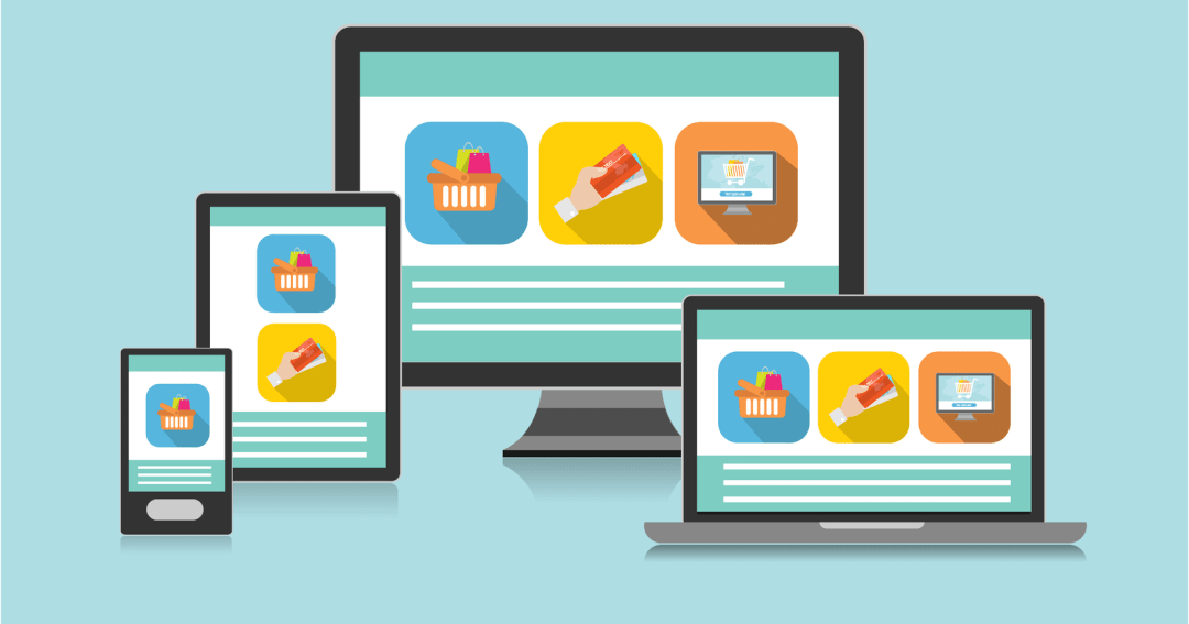 Afbeelding van responsief design met verschillende apparaten