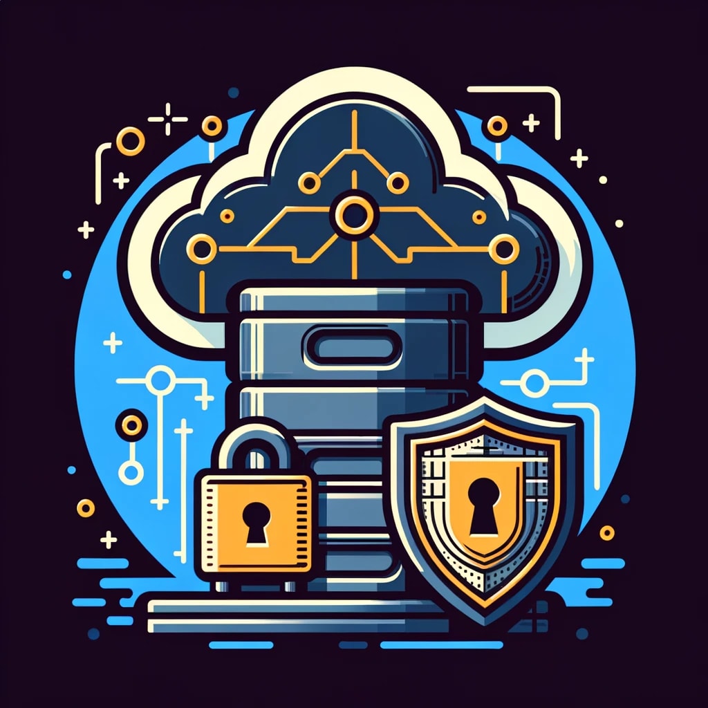 Visuele elementen die beveiligings- en encryptietechnologieën vertegenwoordigen voor het beschermen van digitale gegevens