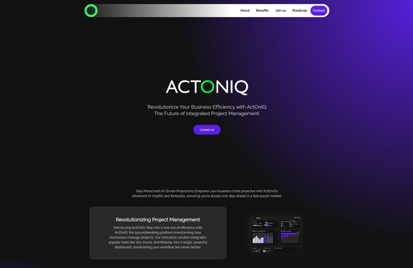 ActOnIQ website, Laravel