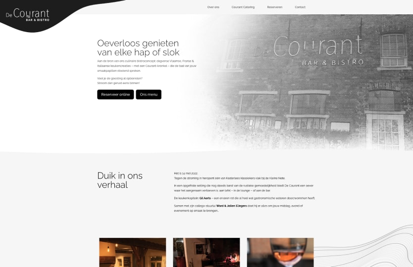 De Courant website, WordPress
