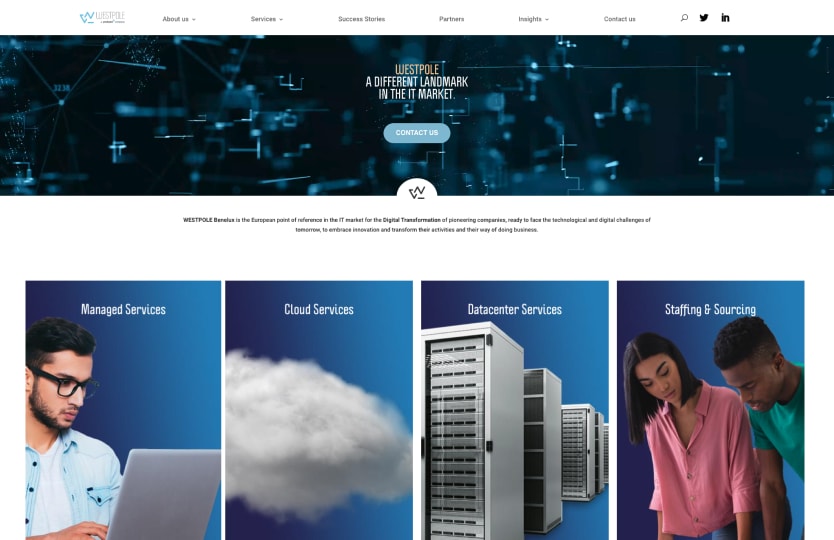 Westpole website, WordPress