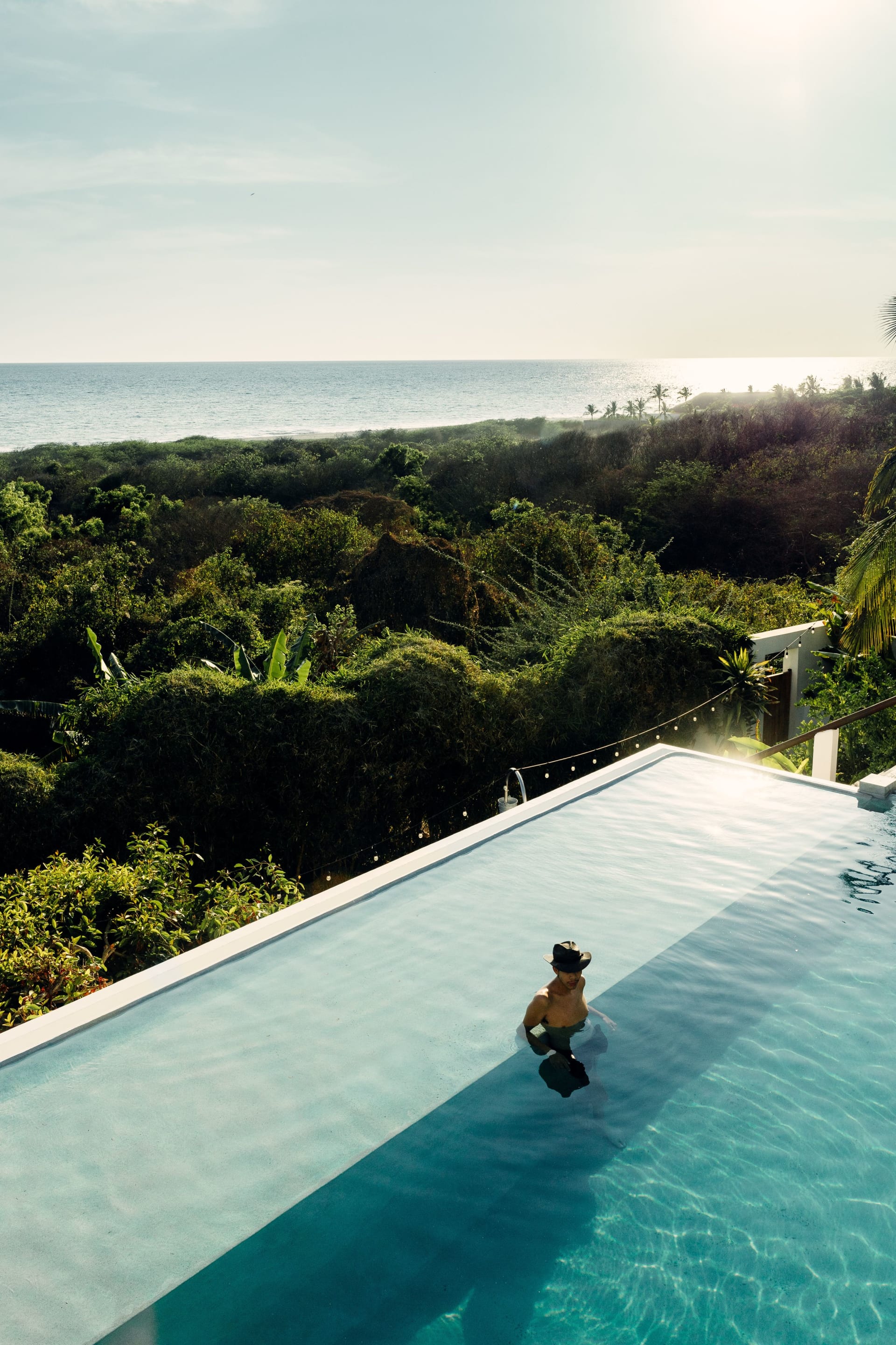 An infinity pool overlooking the Pacific Ocean in Puerto Escondido, Mexico