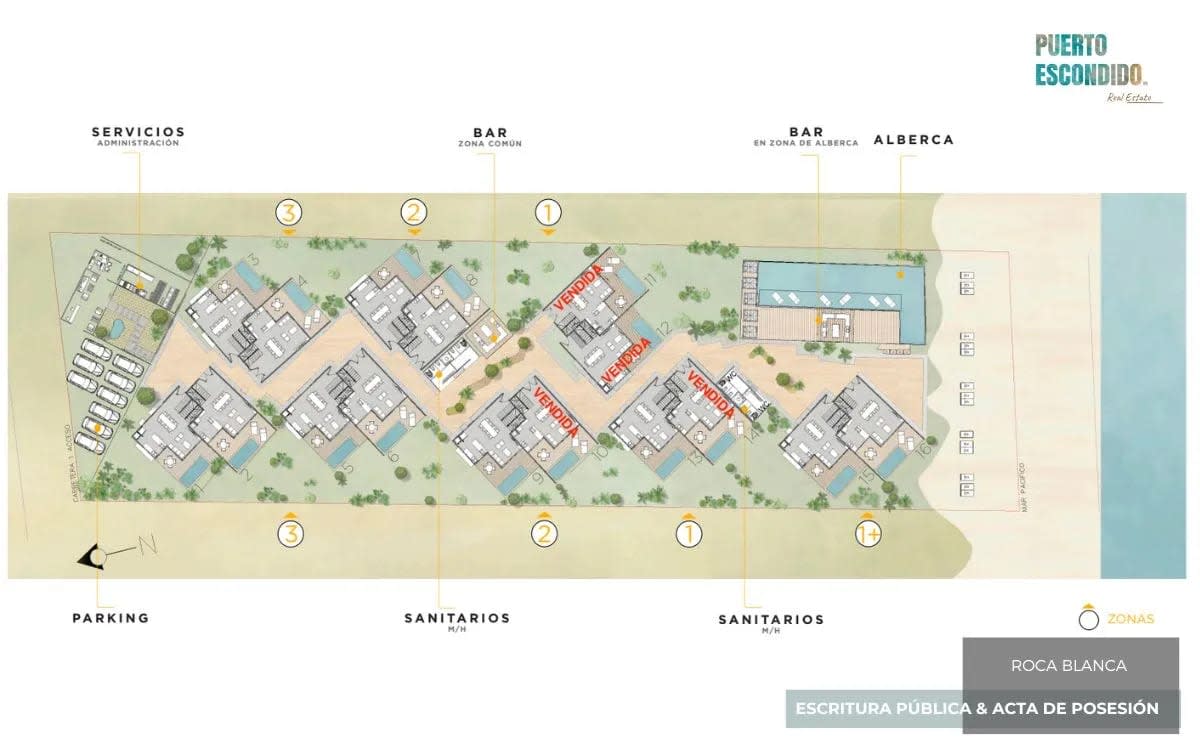 Villa Pie de playa en Preventa en Roca Blanca, Puerto Escondido - Miniatura 15