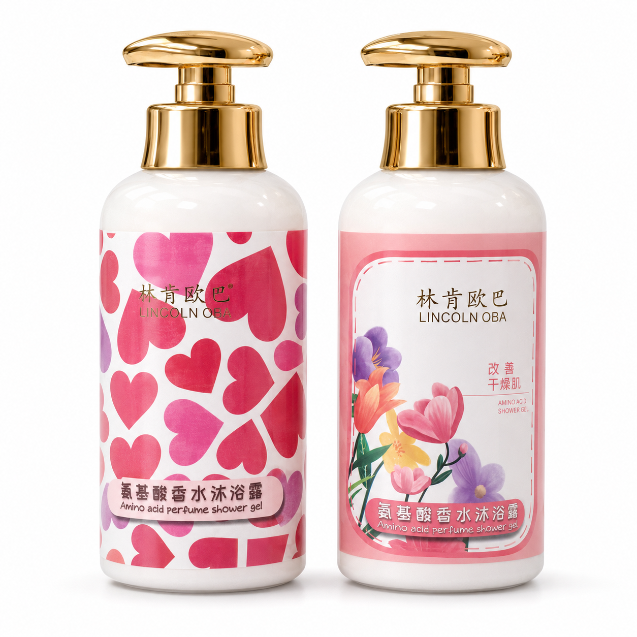 LINCOLN OBA Amino Acid Perfume Shower Gel – Moisturizing Body Wash (500ml)