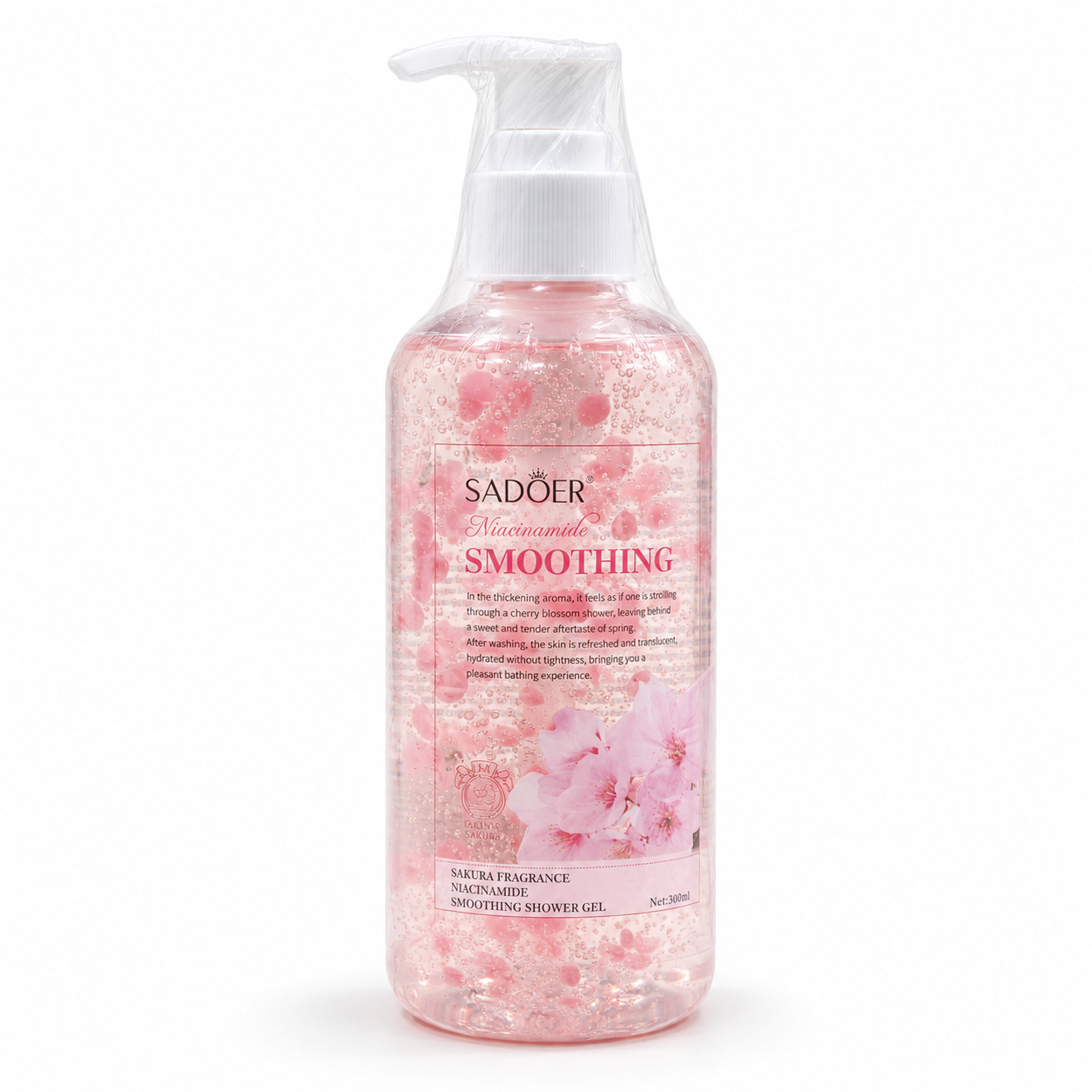 SADOER Niacinamide Smoothing Shower Gel – Sakura Fragrance Body Wash (300ml)