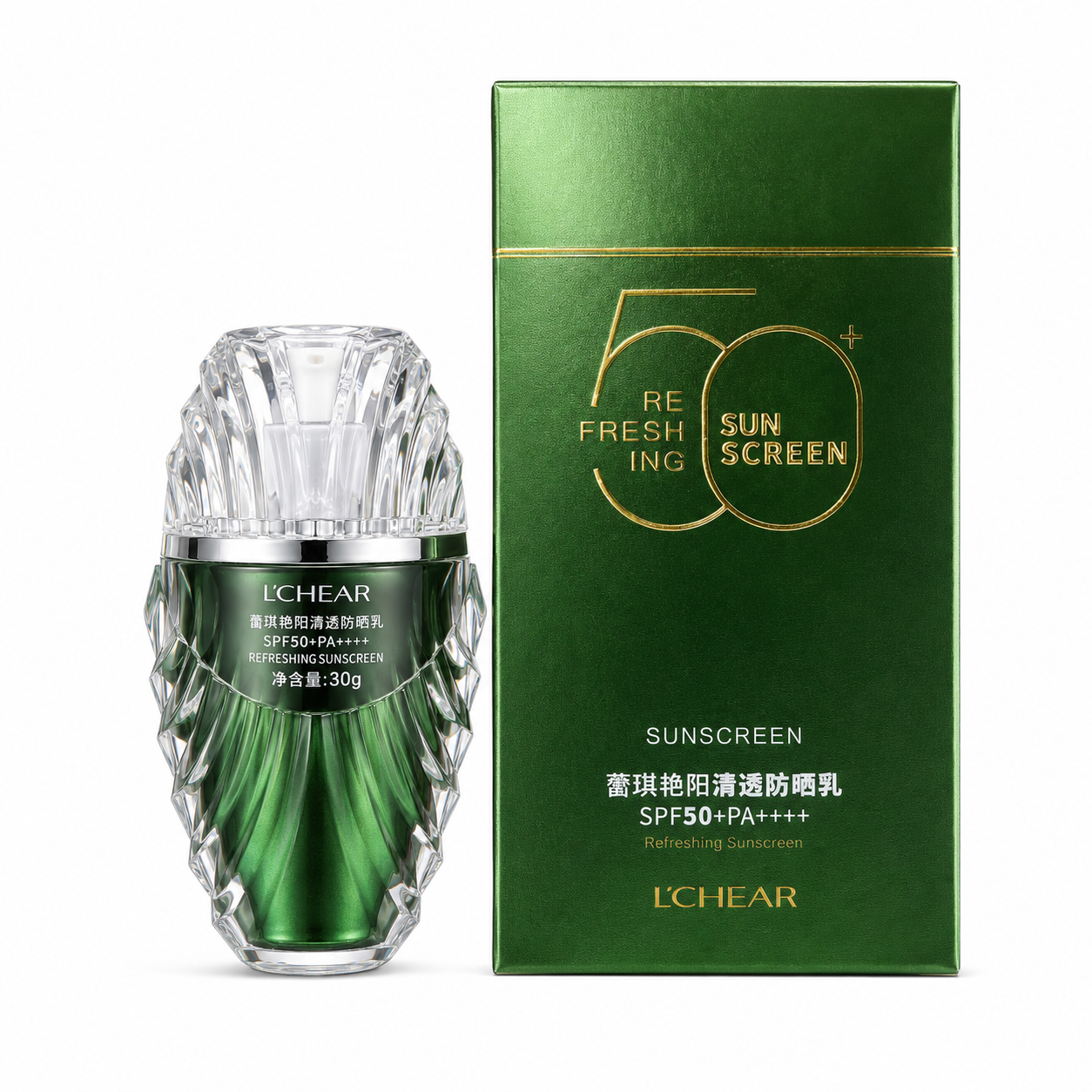L'CHEAR Refreshing Sunscreen SPF 50+ PA++++ – Moisturizing Outdoor Sun Protection (30g)