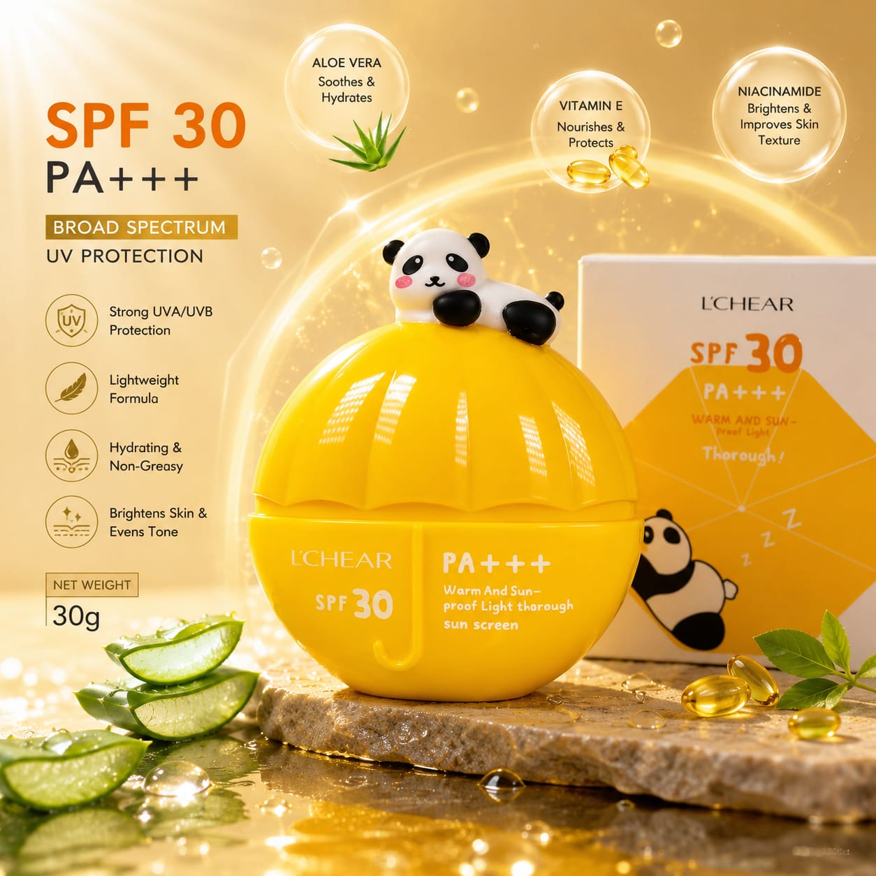 L'CHEAR Baby Sunscreen SPF 30 PA+++ – Gentle Broad Spectrum UV Protection (30g)