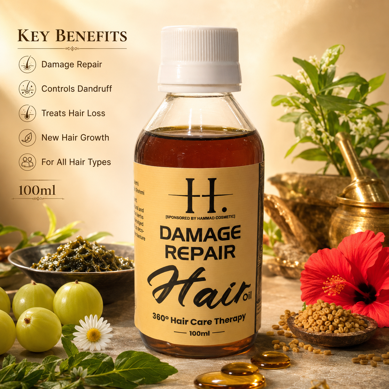 H.DAMAGE REPAIR HAIR OIL