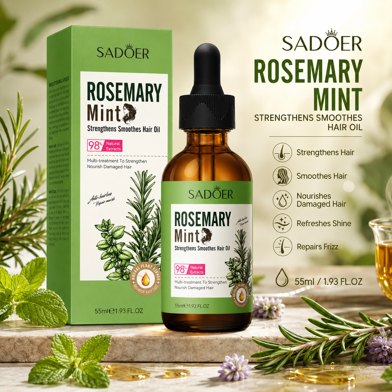 SADOER ROSEMARY MINT HAIR OIL