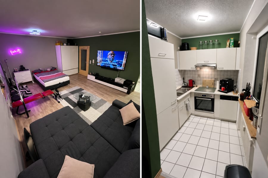 Streicharbeiten Würzburg – Ein-Zimmer-Wohnung, nachher