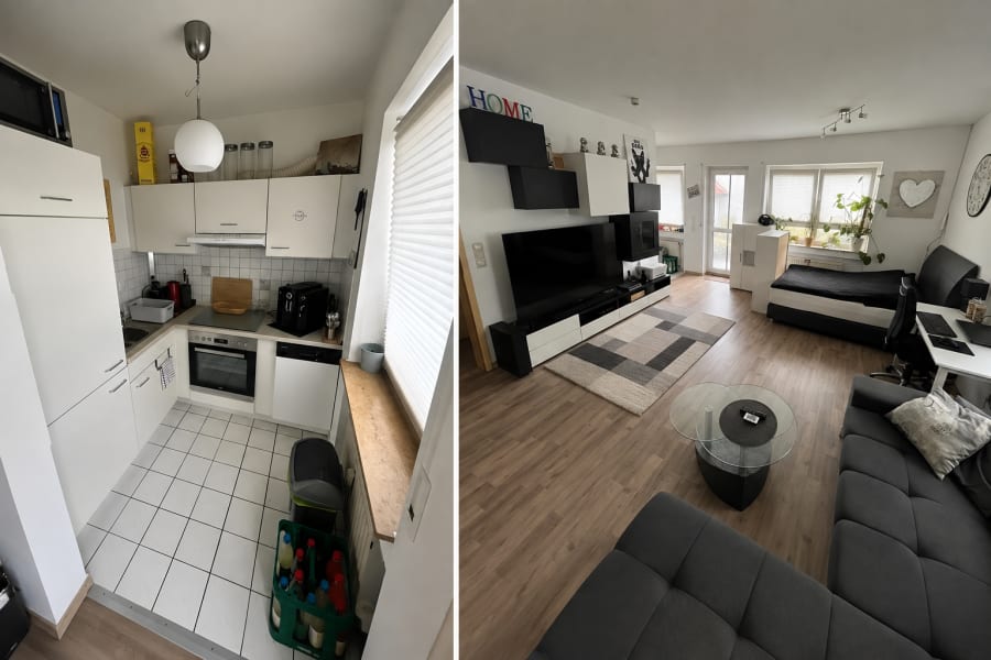 Streicharbeiten Würzburg – Ein-Zimmer-Wohnung, vorher