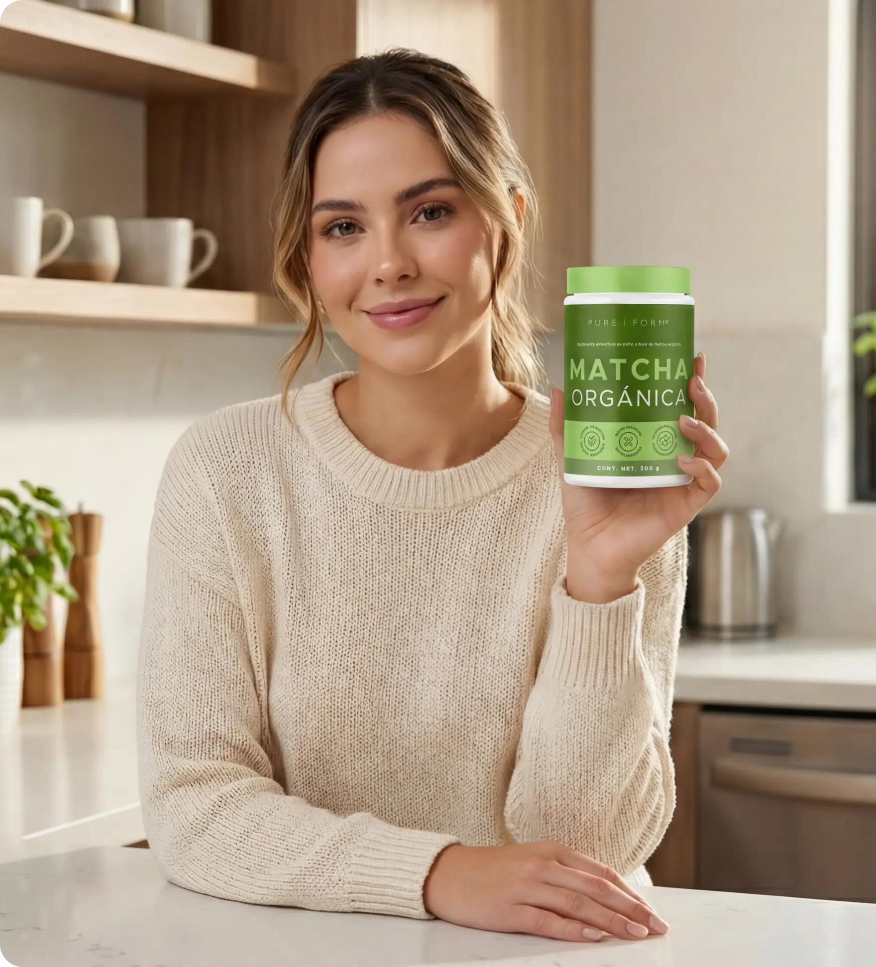 Matcha orgánica Pure Form sin gluten colorantes conservadores