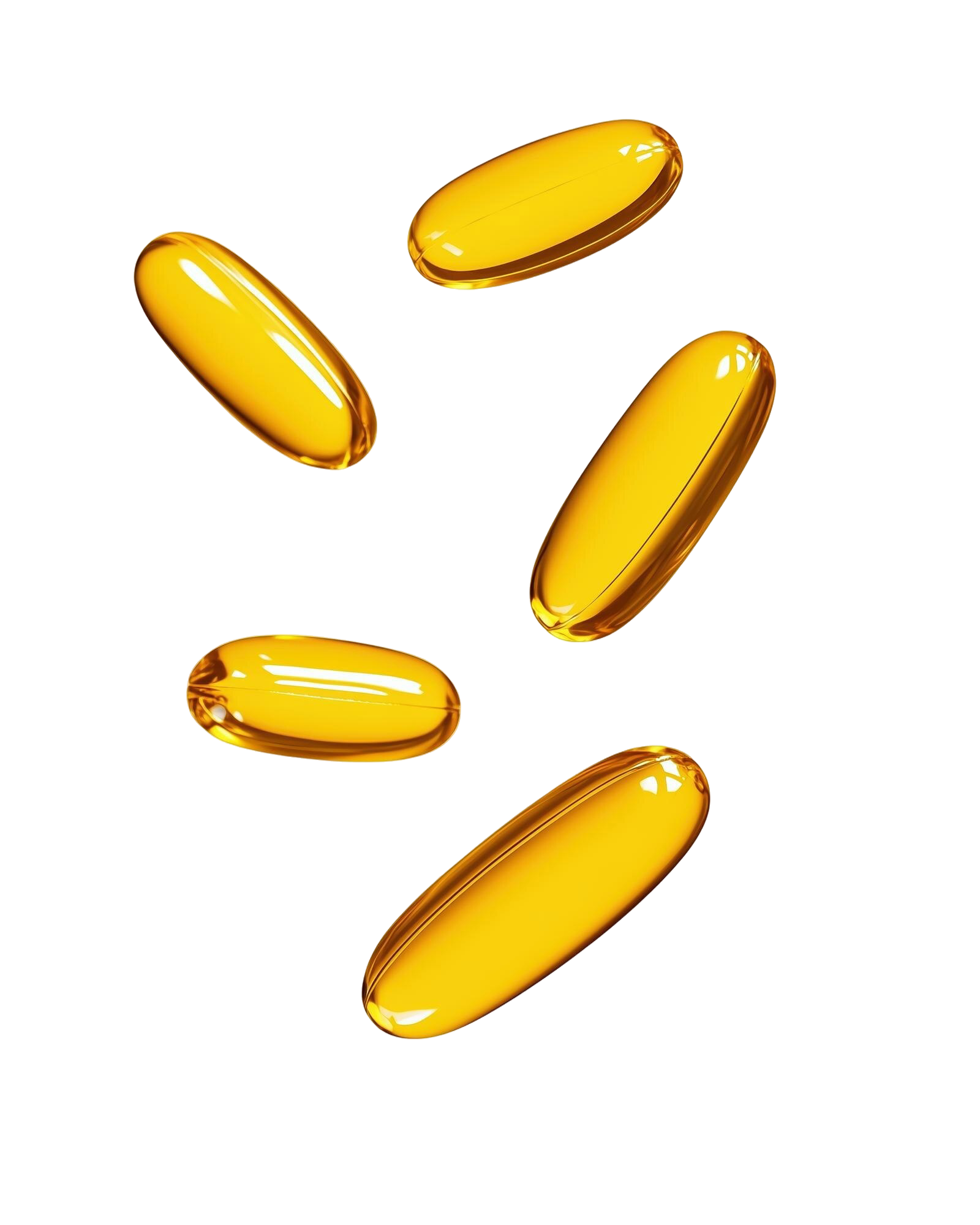 Softgels de vitaminas sobre fondo claro