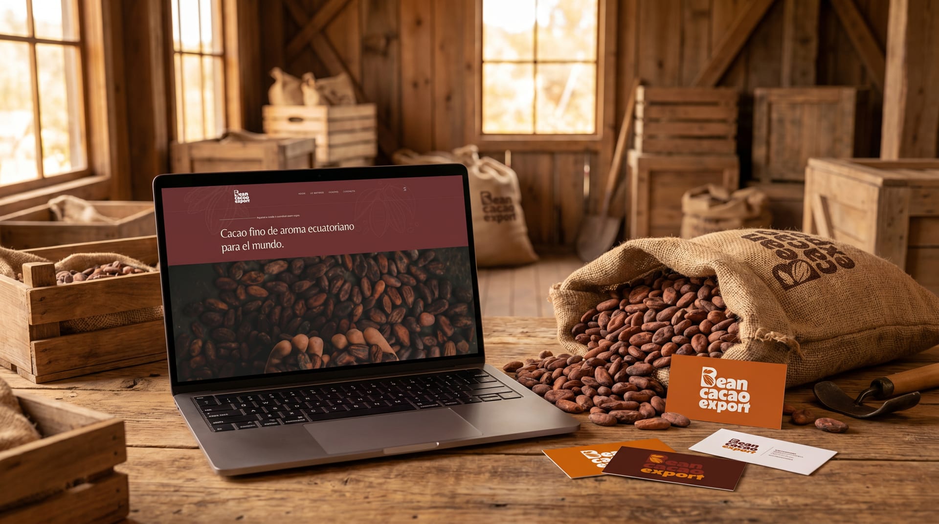 Branding · Web para Bean Cacao Export — VigoStudio Manta Ecuador