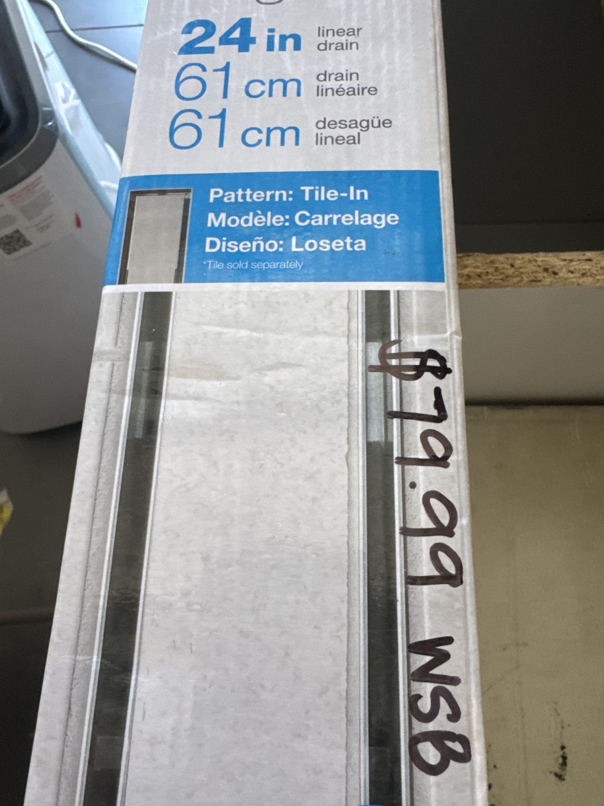 24” Linear Shower Drain with Tile-In Pattern Drain Cover **Tile sold separately