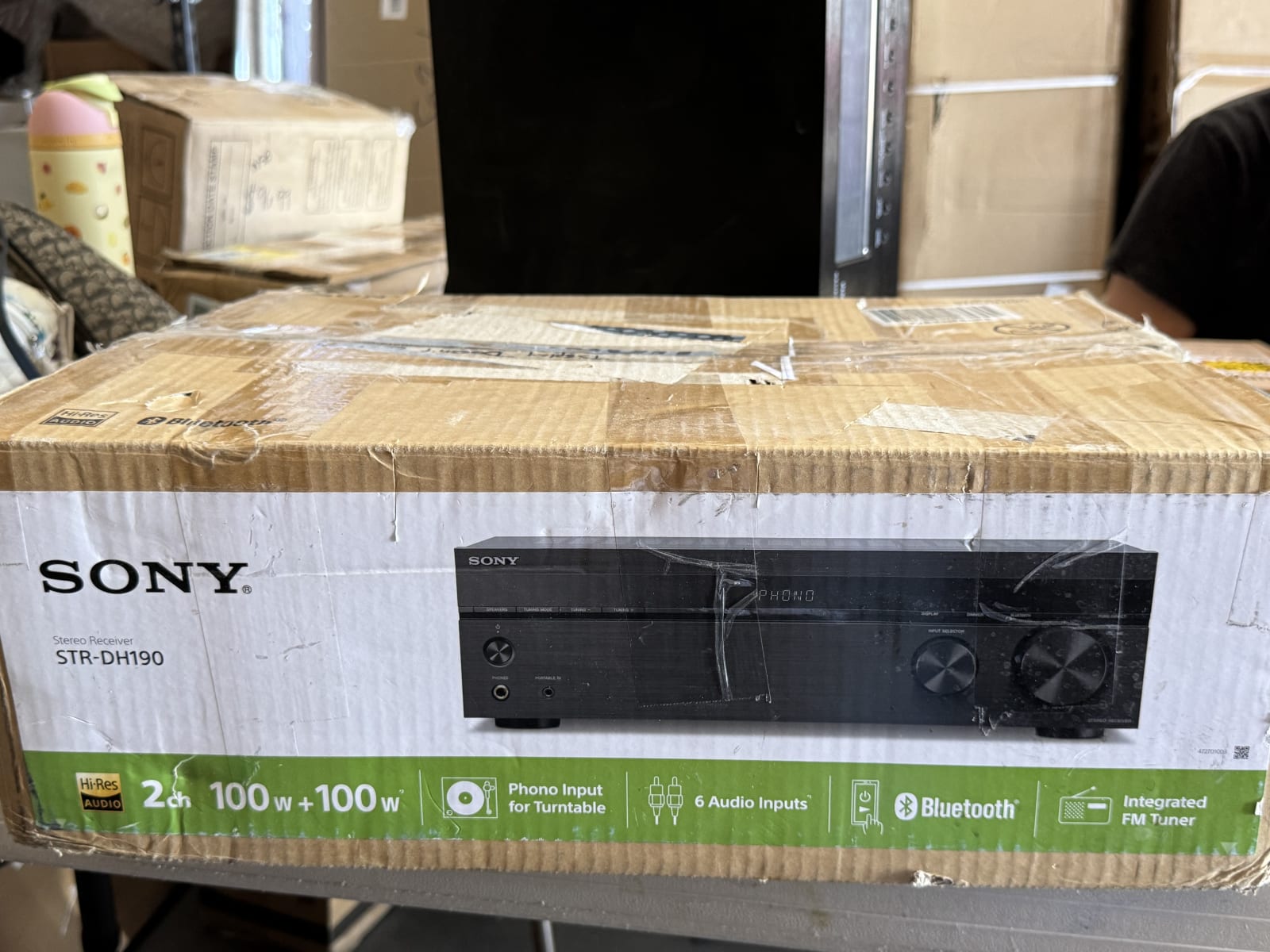 Sony STRDH190 2-ch Home Stereo Receiver with Phono Inputs & Bluetooth Black