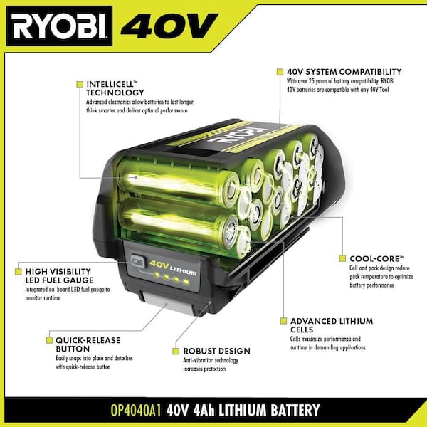 40V Lithium-Ion 4.0 Ah Battery