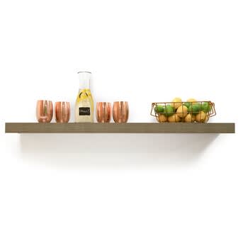 inPlace 60-in L x 10.2-in D x 2.0-in H Grey Oak MDF Rectangular Floating shelf