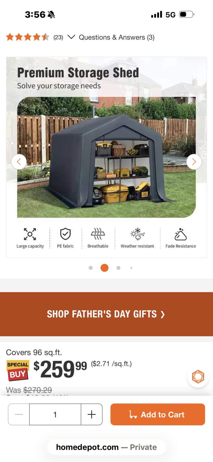 PHI VILLA 8 ft. x 12 ft. x 7.3 ft. Carport Garage Storage Shed with Walls and Doors Galvanized Steel Frame in Gray