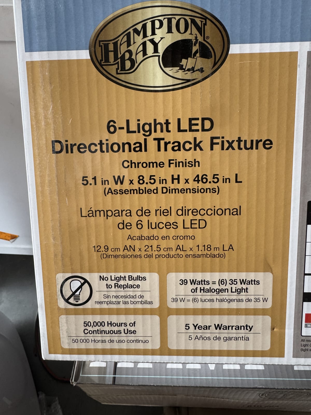 Hampton Bay 6-Light 4 ft. Chrome Integrated LED Track Lighting Kit