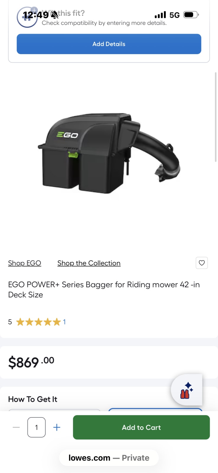 EGO Power+ Bagger Kit for Electric 42” Zero Turn Riding Mower ZT4204L - ABK4200