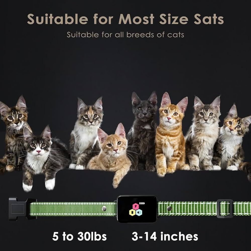 Cat Training Collar Cat Bark Collar with Remote Electric Cats Shock Collar 3300FT IP67 Waterproof 3 Training Modes Beep Vibration Shock Mode