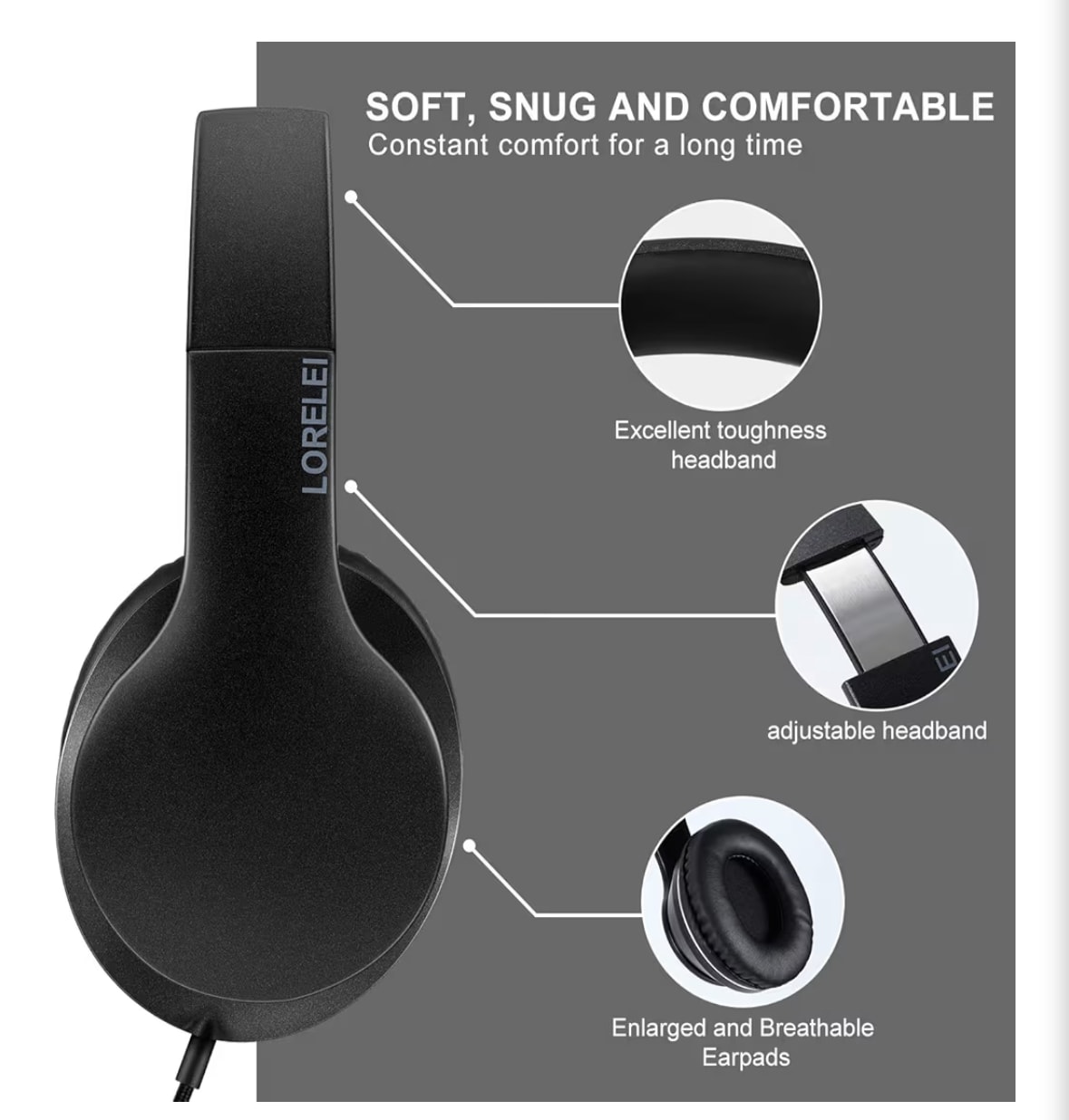 Lorelei X6 Wired Headphones with Mic 