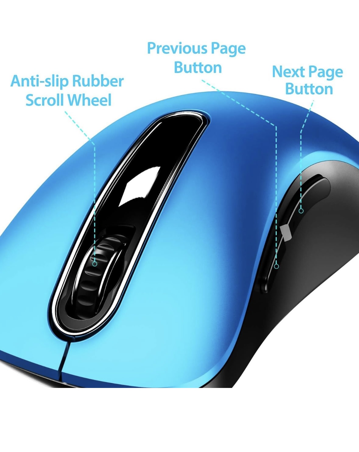 memzuoix 2.4G Portable Wireless Mouse, 1400 DPI Mobile Optical Cordless Mice with USB Receiver for Computer, Laptop, PC, Desktop, MacBook, 5