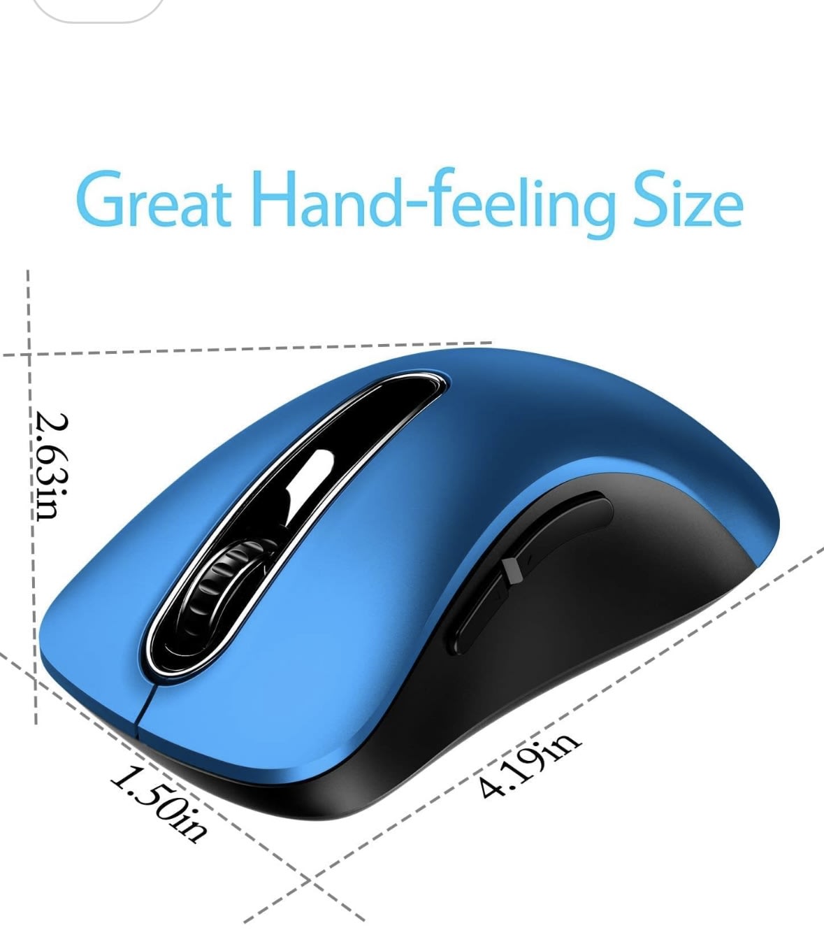 memzuoix 2.4G Portable Wireless Mouse, 1400 DPI Mobile Optical Cordless Mice with USB Receiver for Computer, Laptop, PC, Desktop, MacBook, 5
