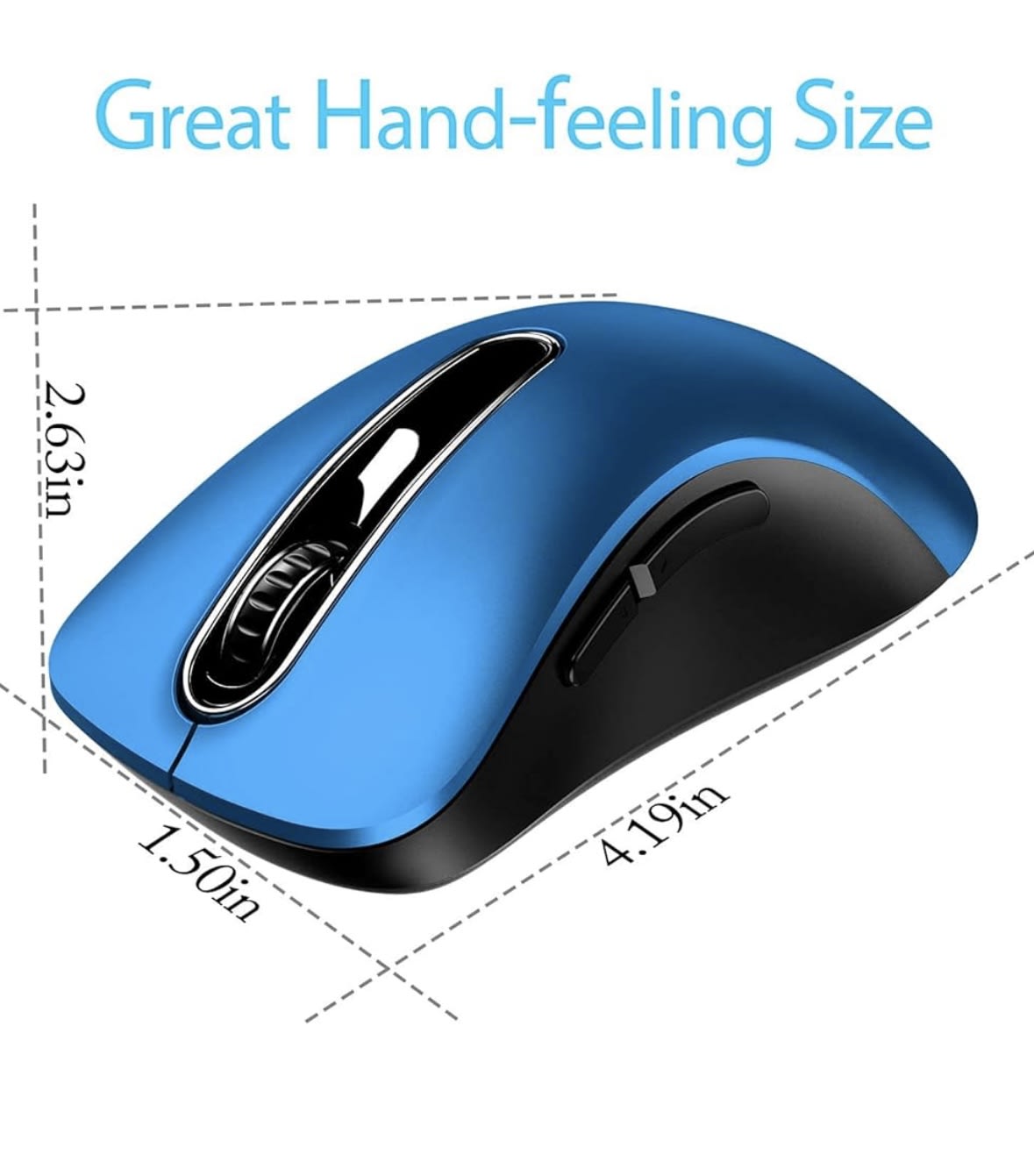 memzuoix 2.4G Portable Wireless Mouse, 1400 DPI Mobile Optical Cordless Mice with USB Receiver for Computer, Laptop, PC, Desktop, MacBook, 5
