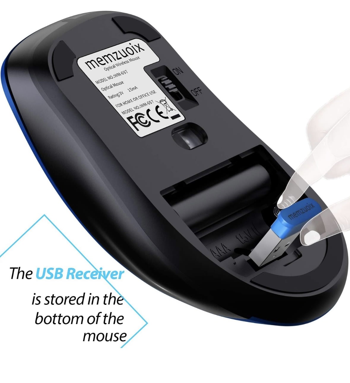memzuoix 2.4G Portable Wireless Mouse, 1400 DPI Mobile Optical Cordless Mice with USB Receiver for Computer, Laptop, PC, Desktop, MacBook, 5