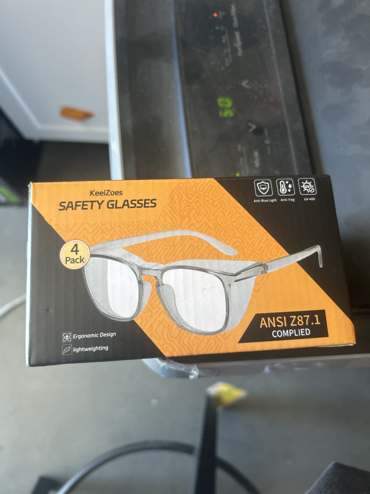 KeeiZoes Safety Glasses Anti Fog 4 Pack, Rainbow + Purple + Pink + New Blue