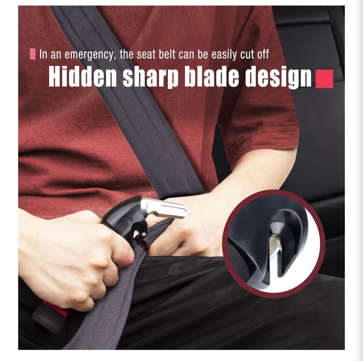 Car Door Handle for Elderly Car Assist Support Handle Multifunction Car Door Latch Bar for Seniors and Handicapped(Red)