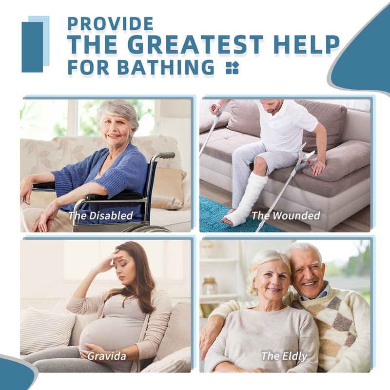 Shower Chair Seat with Arm for Inside Shower - Adjustable Up to 24 Inches Shower Stool with Suction Feet for Seniors, Elderly, Handicap & Di