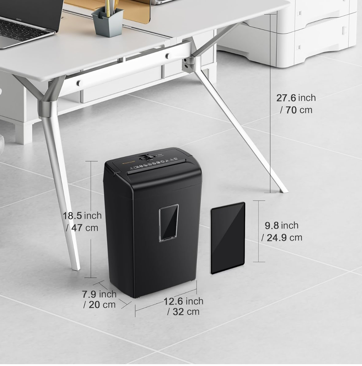 Bonsaii 10-Sheet Cross Cut Paper Shredder, 5.5 Gal Home Office Heavy Duty Shredder for Credit Card, Staple, Clip with Transparent Window(C20