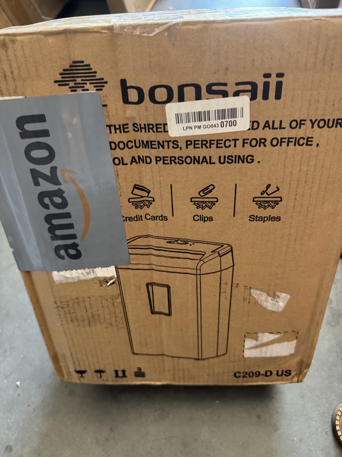 Bonsaii 10-Sheet Cross Cut Paper Shredder, 5.5 Gal Home Office Heavy Duty Shredder for Credit Card, Staple, Clip with Transparent Window(C20