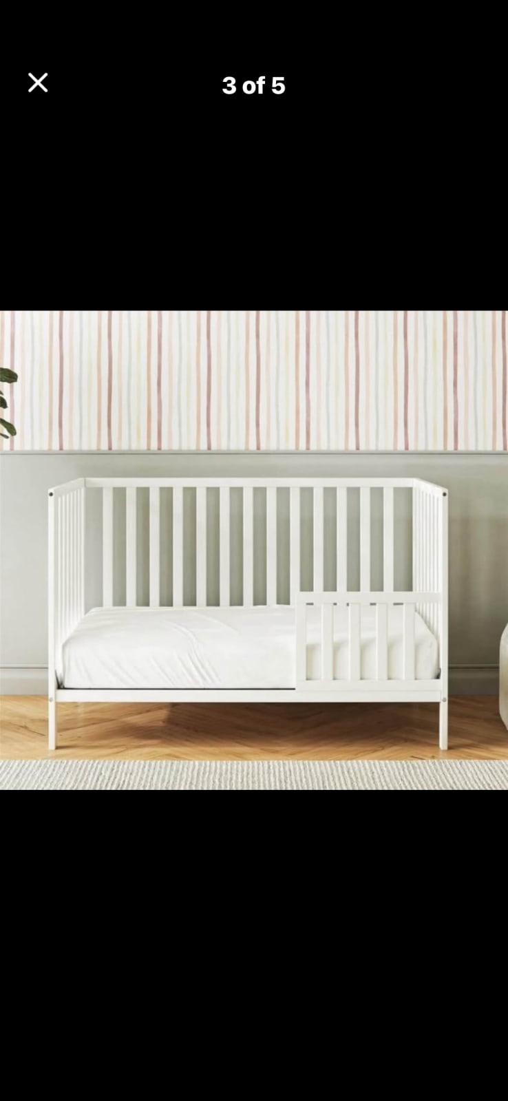 Three and one convertible, crib, white 