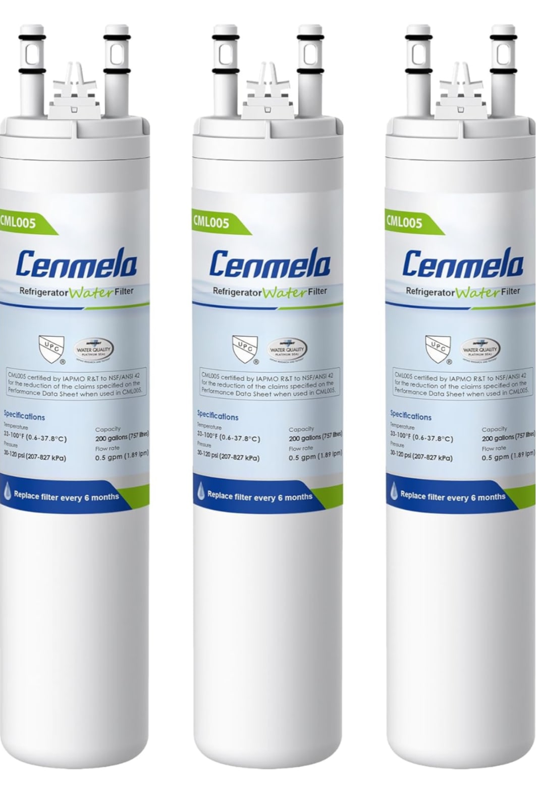 Compatible with Frigidaire ULTRAWF, Pure Source Ultra, Kenmore 9999, 469999, 46-9999, A0094E28261, Height 11 inches, pack of three