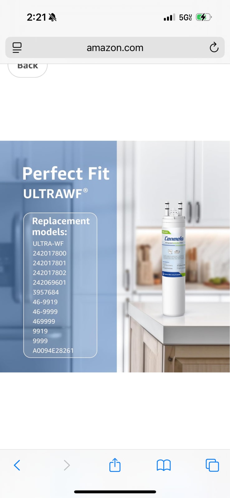Compatible with Frigidaire ULTRAWF, Pure Source Ultra, Kenmore 9999, 469999, 46-9999, A0094E28261, Height 11 inches, pack of three