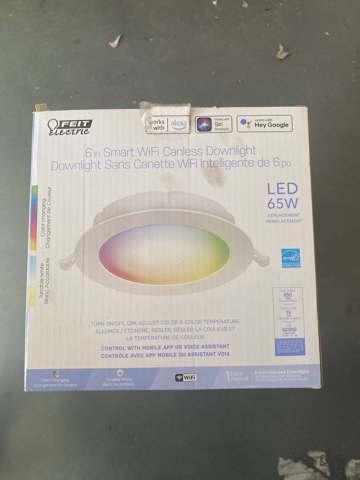 Feit Electric 6in Smart WiFi Canless Downlight - LED 65W