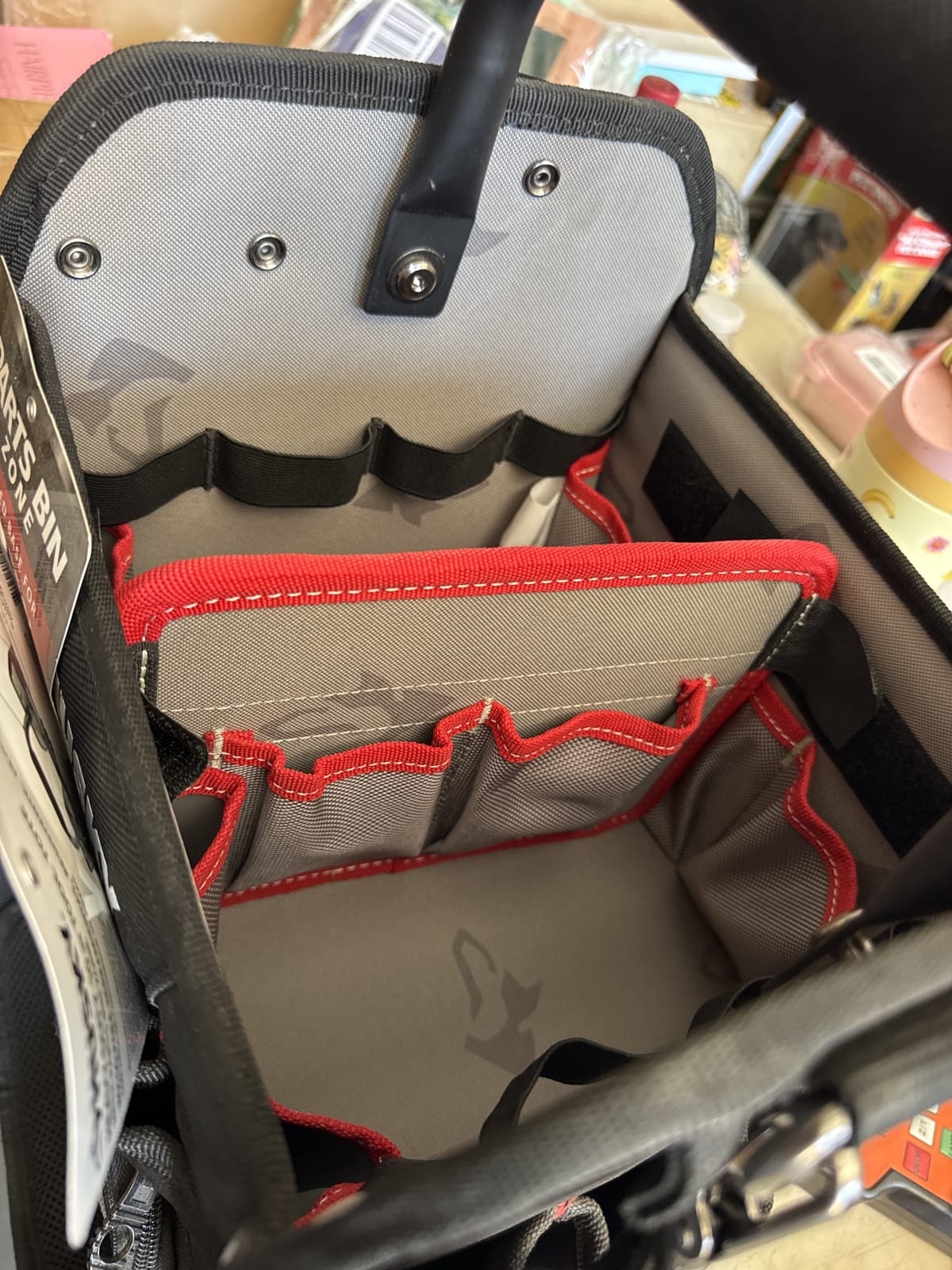 Husky Heavy-Duty 10 in Tool Tote with Parts Bin Zone