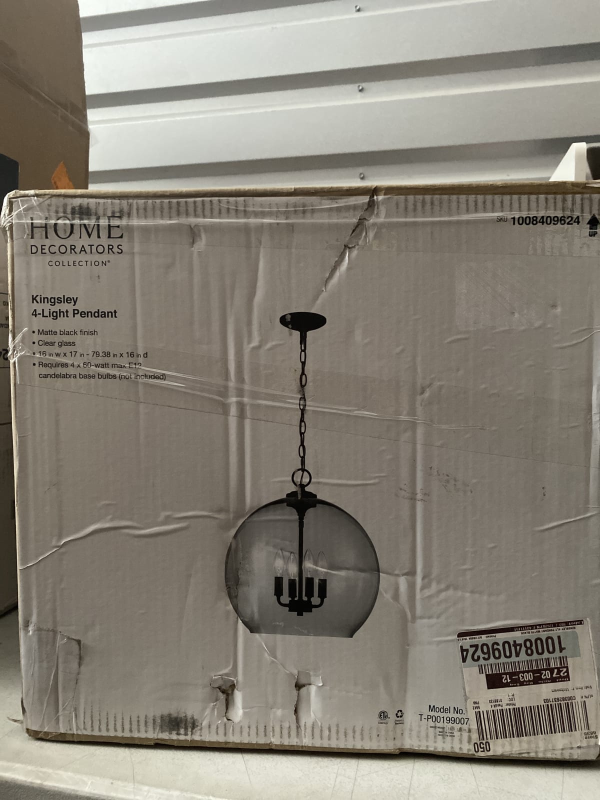 Home Decorators Kingsley 4-Light Pendant - Matte Black Finish