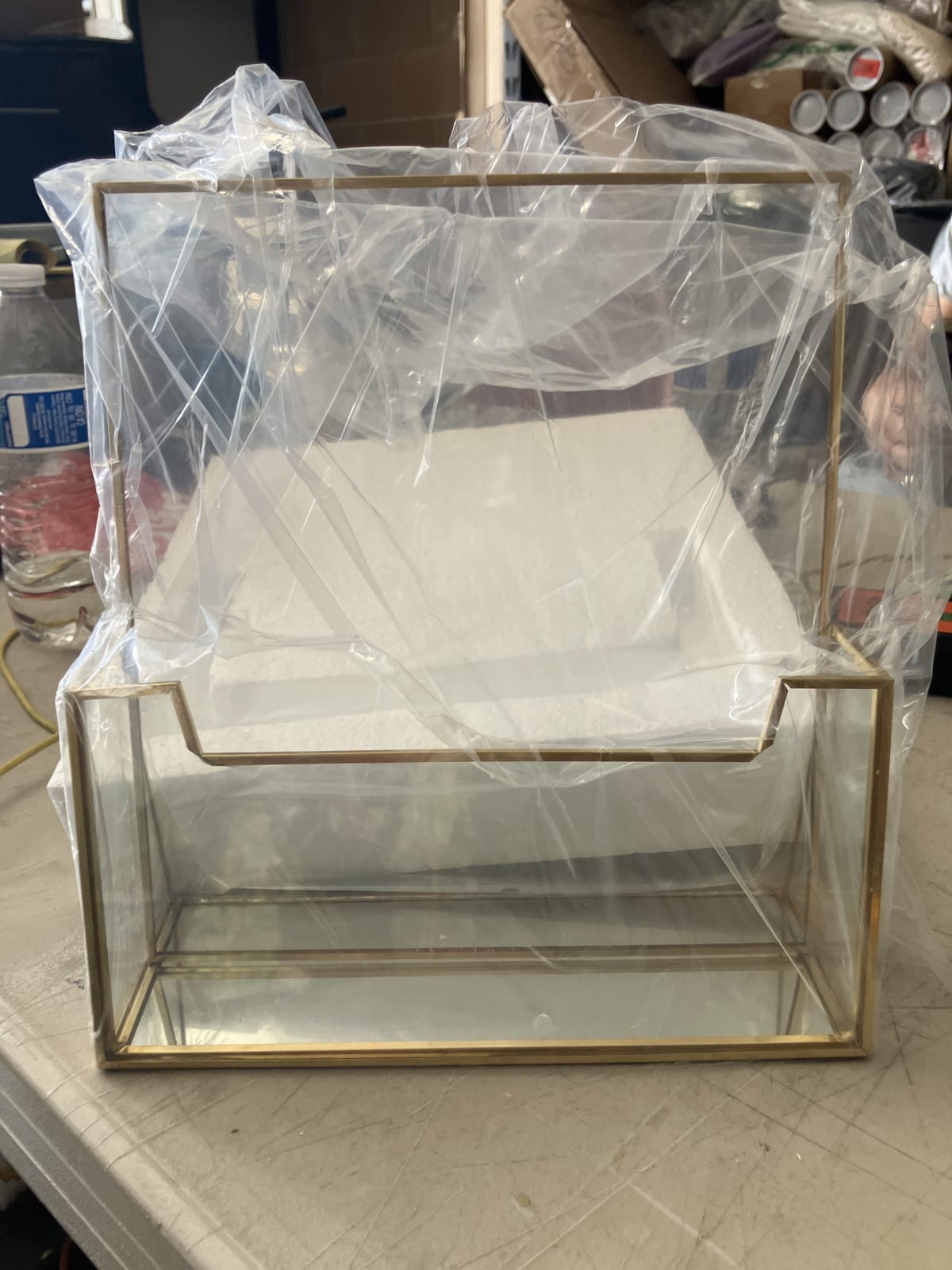 Elegant Glass and Gold Metal Organizer