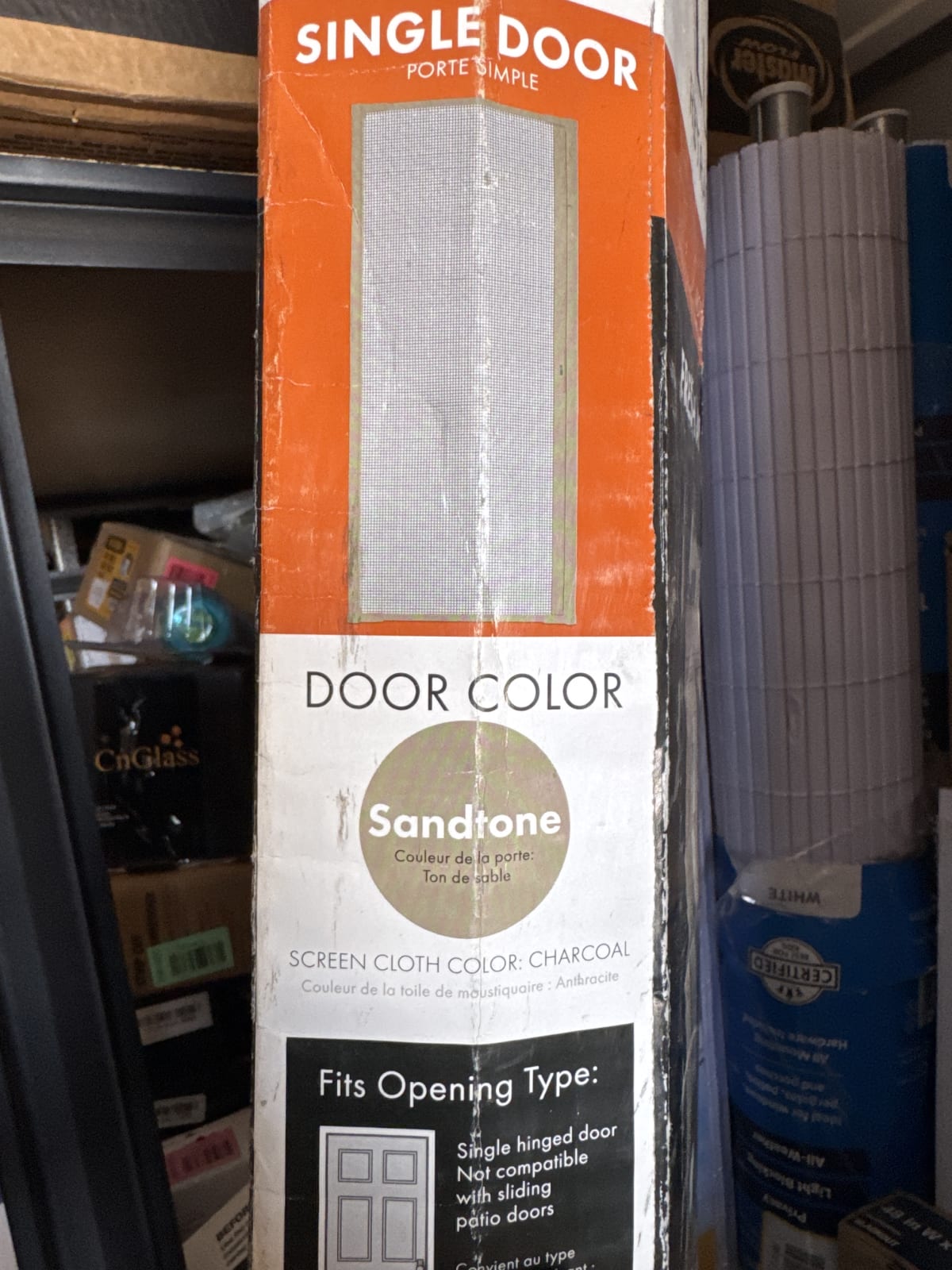 LuminAire Retractable Screen Door - Single Door, Sandstone