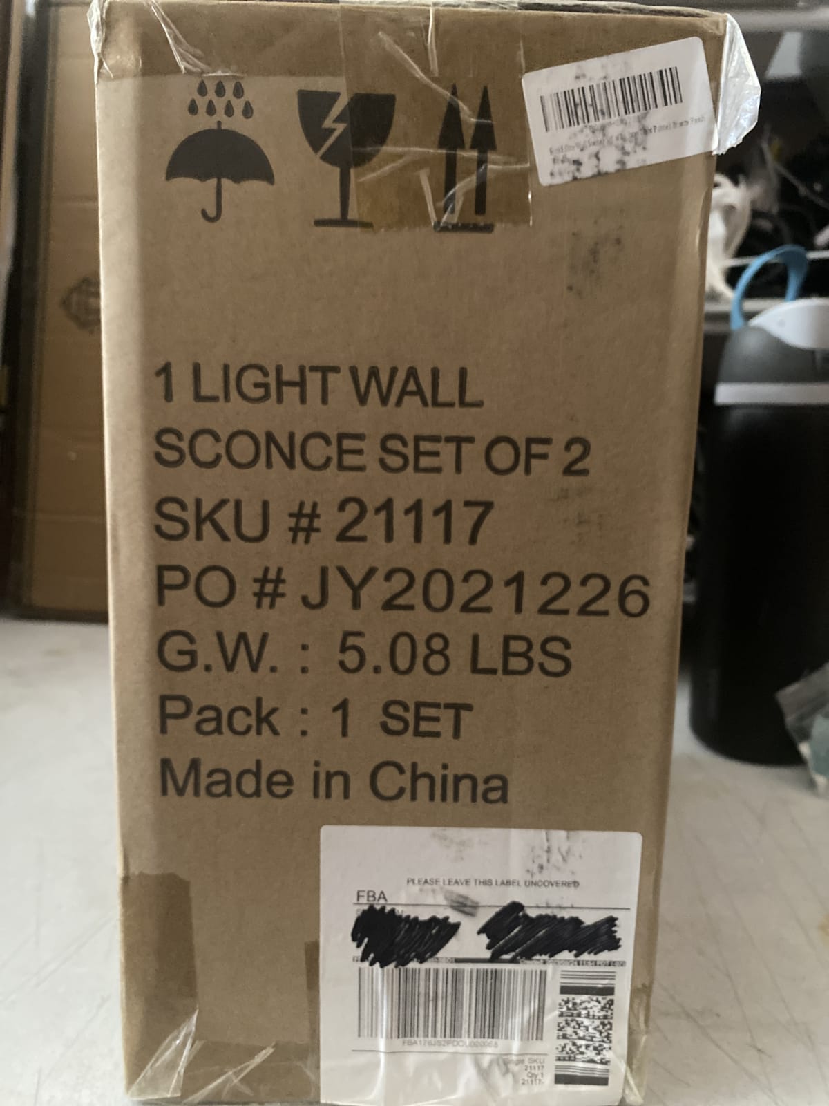 1 Light Wall Sconce Set of 2 - Modern Lighting Fixture