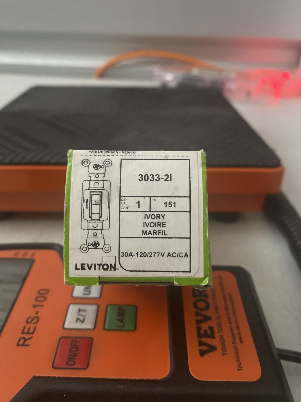 Leviton 3033-2I 30A 120/277V Ivory Duplex Receptacle