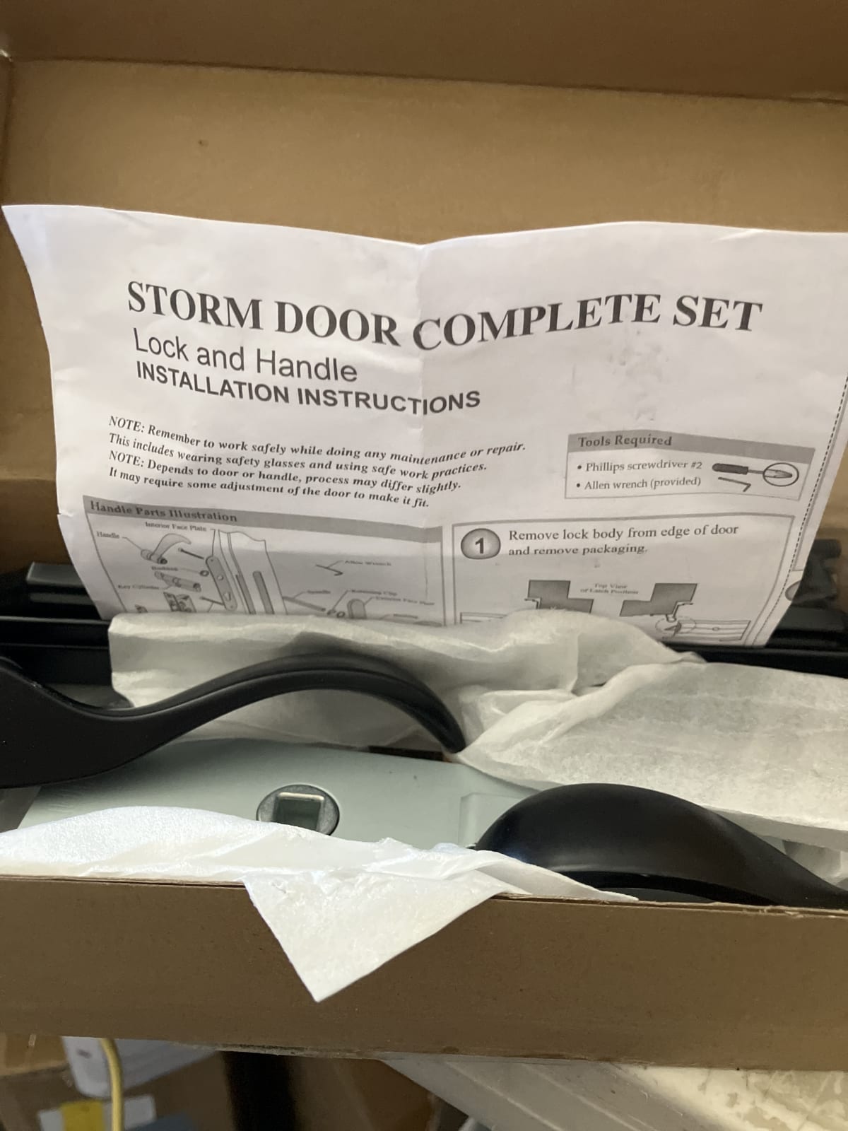 Storm Door Complete Set - Lock and Handle Installation Kit