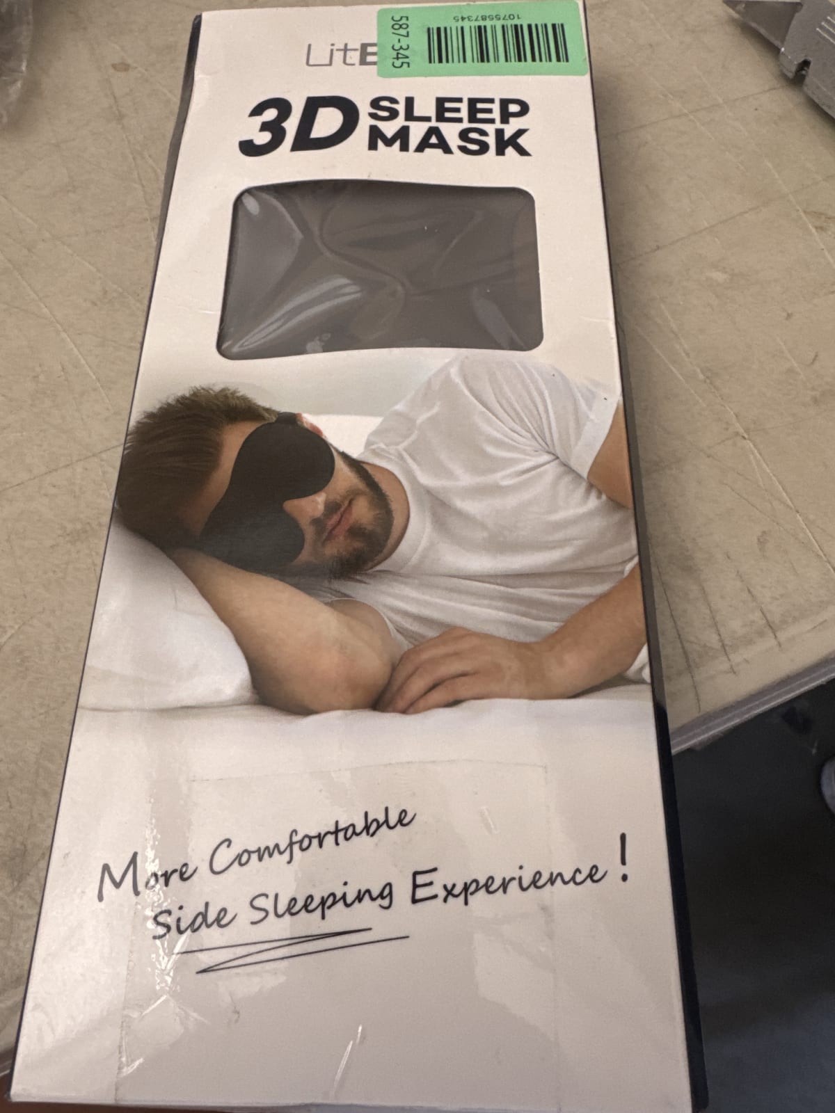 LiteE 3D Sleep Mask for Comfortable Side Sleeping