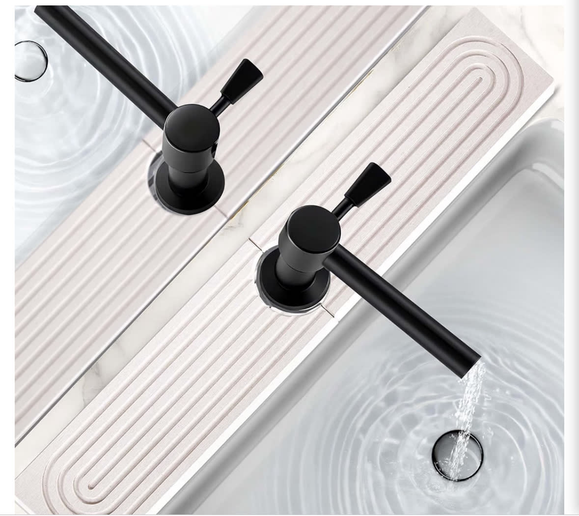 16 Inch Stone Faucet Mat for Kitchen Sink,Kitchen Sink Splash Guard-Water Absorbing Stone Tray for Sink,Super Absorbent, Diatomite Protector