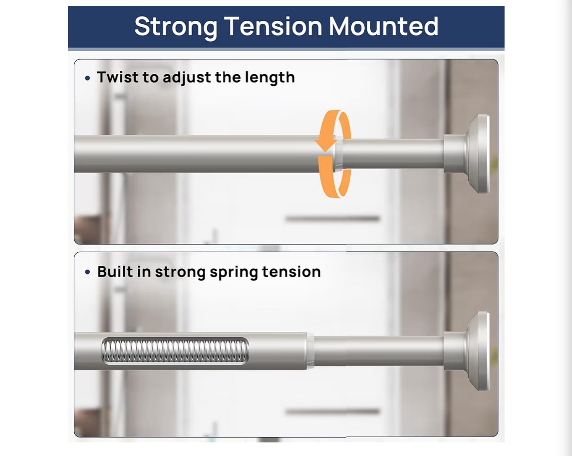 ENJOYBASICS Shower Curtain Rod 30-64 Inch, Nickel